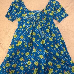 Blue Floral Kids Dress